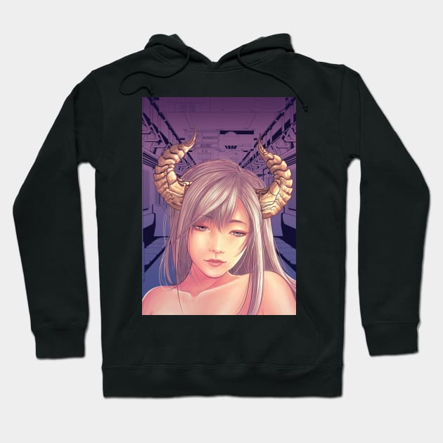 Night Train Demon Girl Hoodie by kotchiyuuki